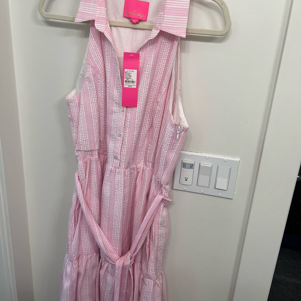 NWT - size 16 women’s Lilly Pulitzer Pink & White sleeveless Dress